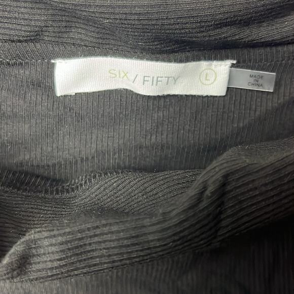 Six Fifty Off Shoulder Top Black Large Cold Elbow long sleeve - Picture 7 of 8